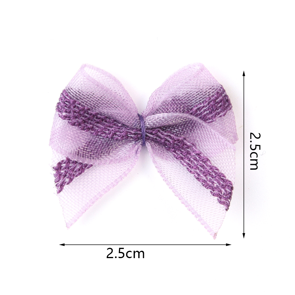 Art Craft Flower - 30pcs 2.5x2.5cm Mesh Ribbon Bows Mutilcolor