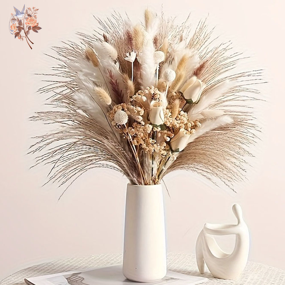 Art Craft Vase - 80Pcs Artificial Dried Flowers Bouquet for