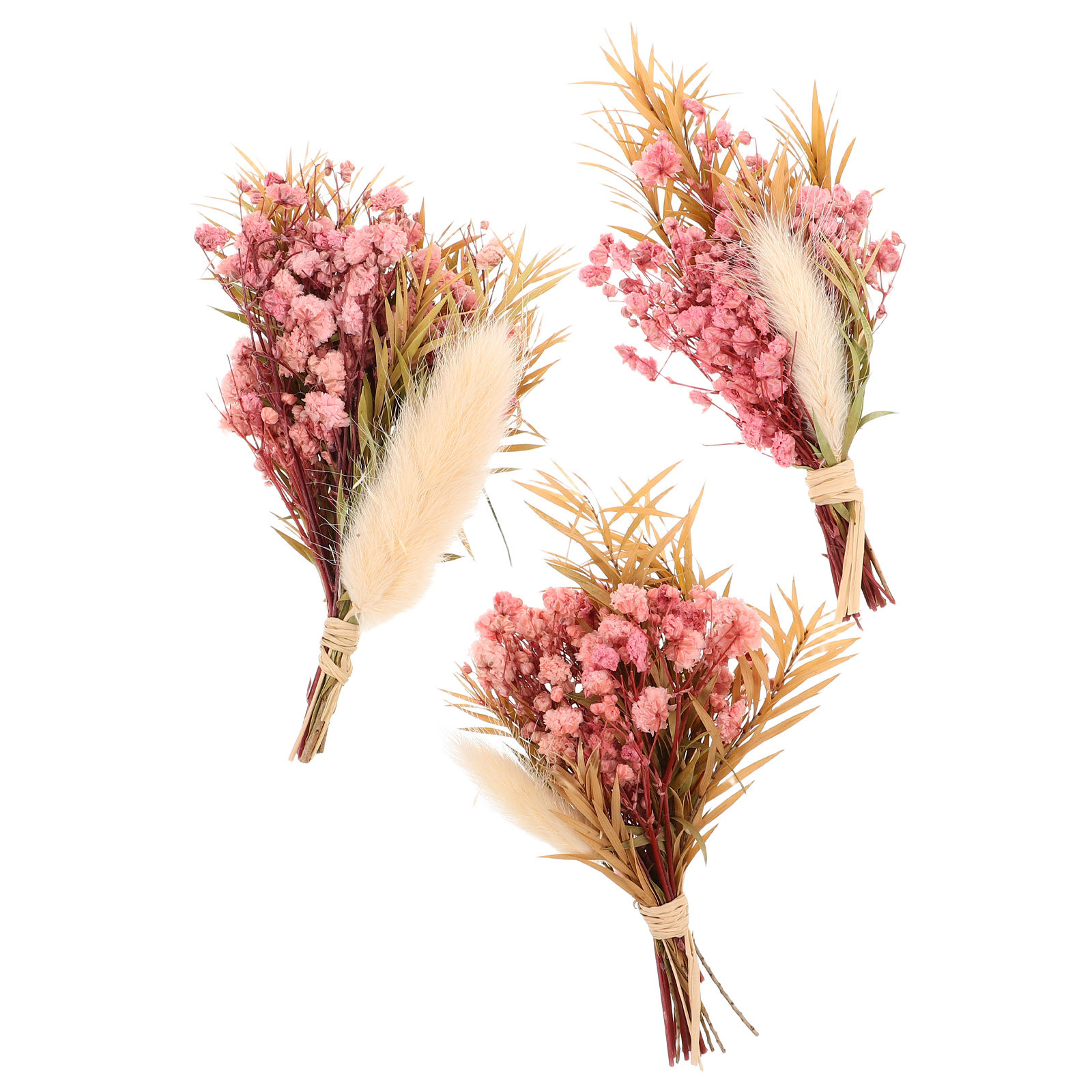 Art Craft Vase - 3Pcs Mini Dried Floral Bouquet Natural