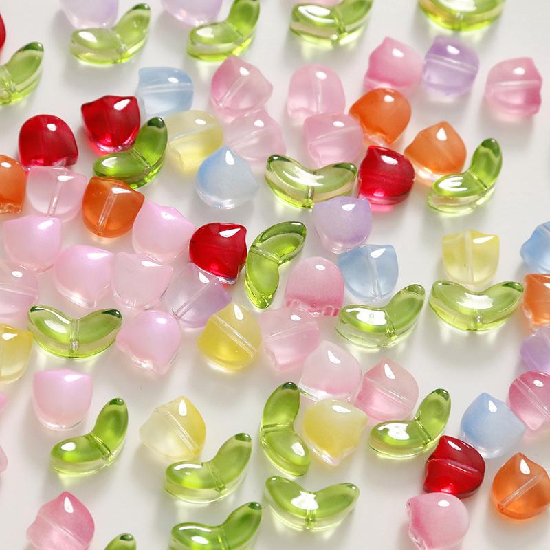 Art Craft Flower - Lampwork Flower Beads 30Pcs Multicolor Glass