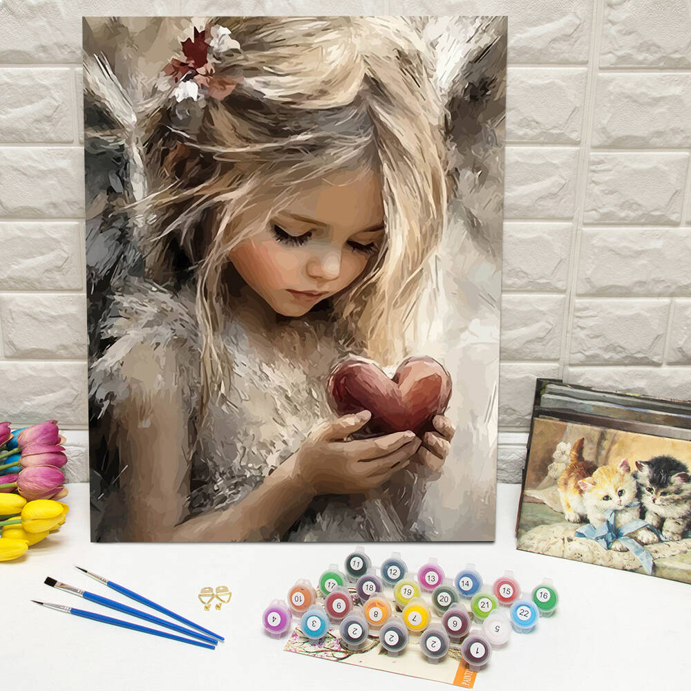 Unique Art Craft - Drawing By Numbers Girl Portrait DIY