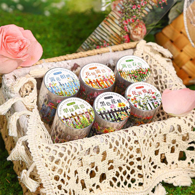 Washi Tape Rolls - 1 Roll Fence Courtyard PET Washi
