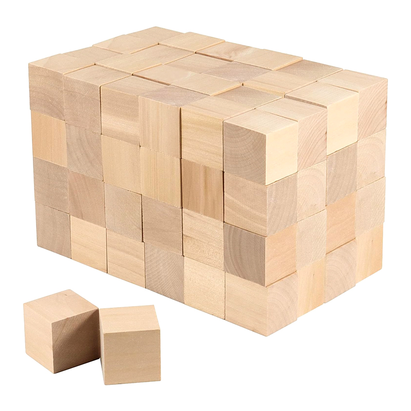 Art Craft 2 Year Olds - 24pcs 4cm Wooden Blocks for Crafts,