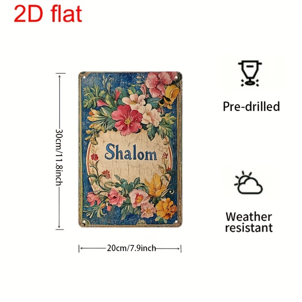 Art & Craft Kortingscode - CIFBUY Vintage Floral Shalom Aluminum Wall
