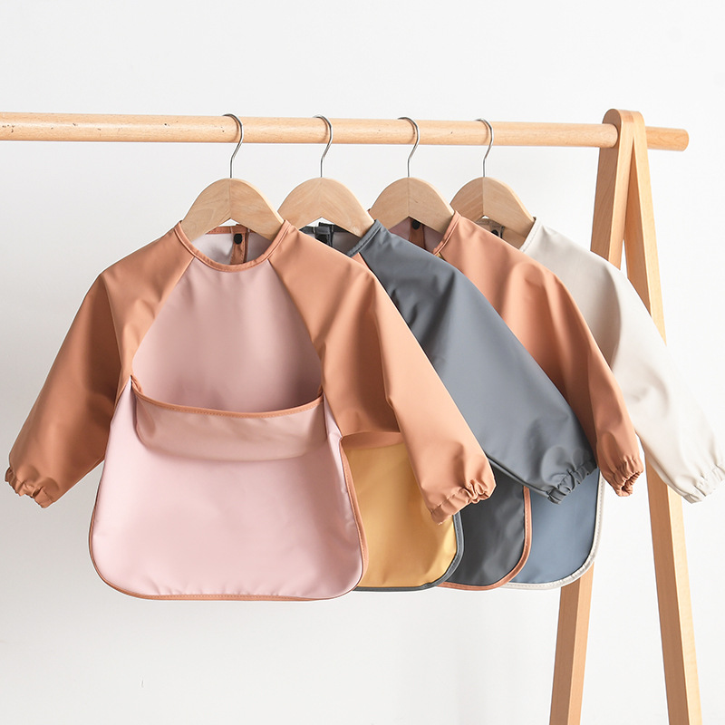 Kids Baby Long Sleeved PU Bibs - đánh giá và giá Art Craft Girl