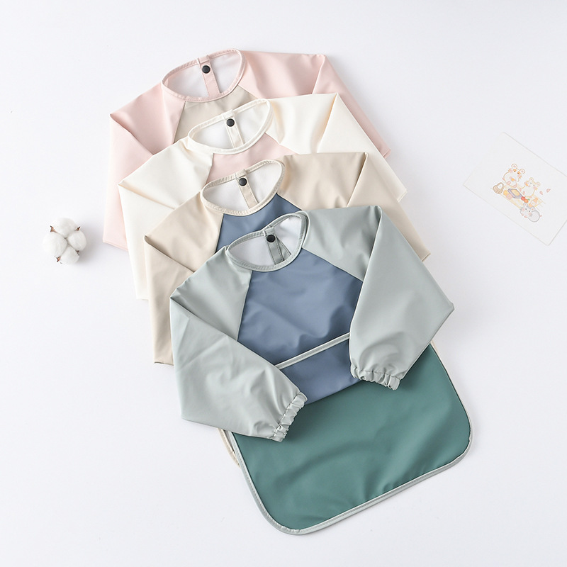 Kids Baby Long Sleeved PU Bibs - đánh giá và giá Art Craft Girl