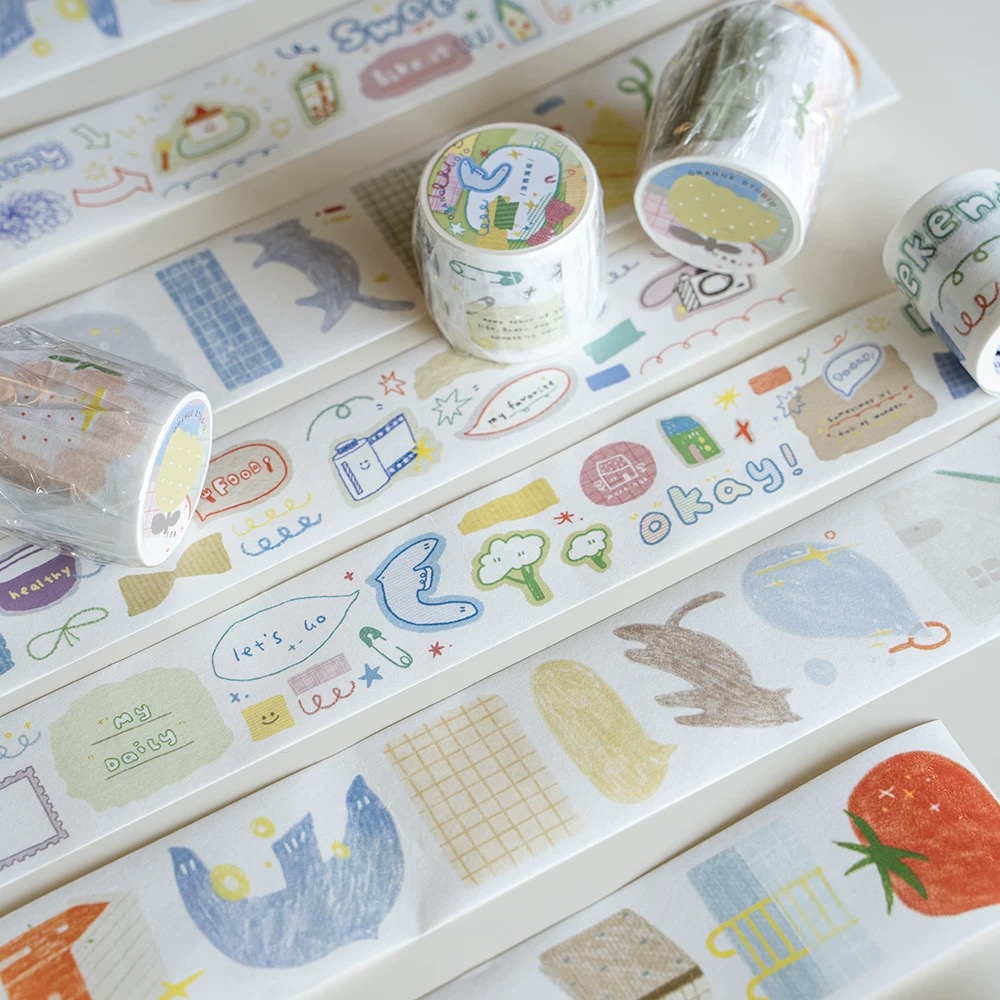 Orange Studio Vintage Graffiti - đánh giá và giá Washi Tape Rolls
