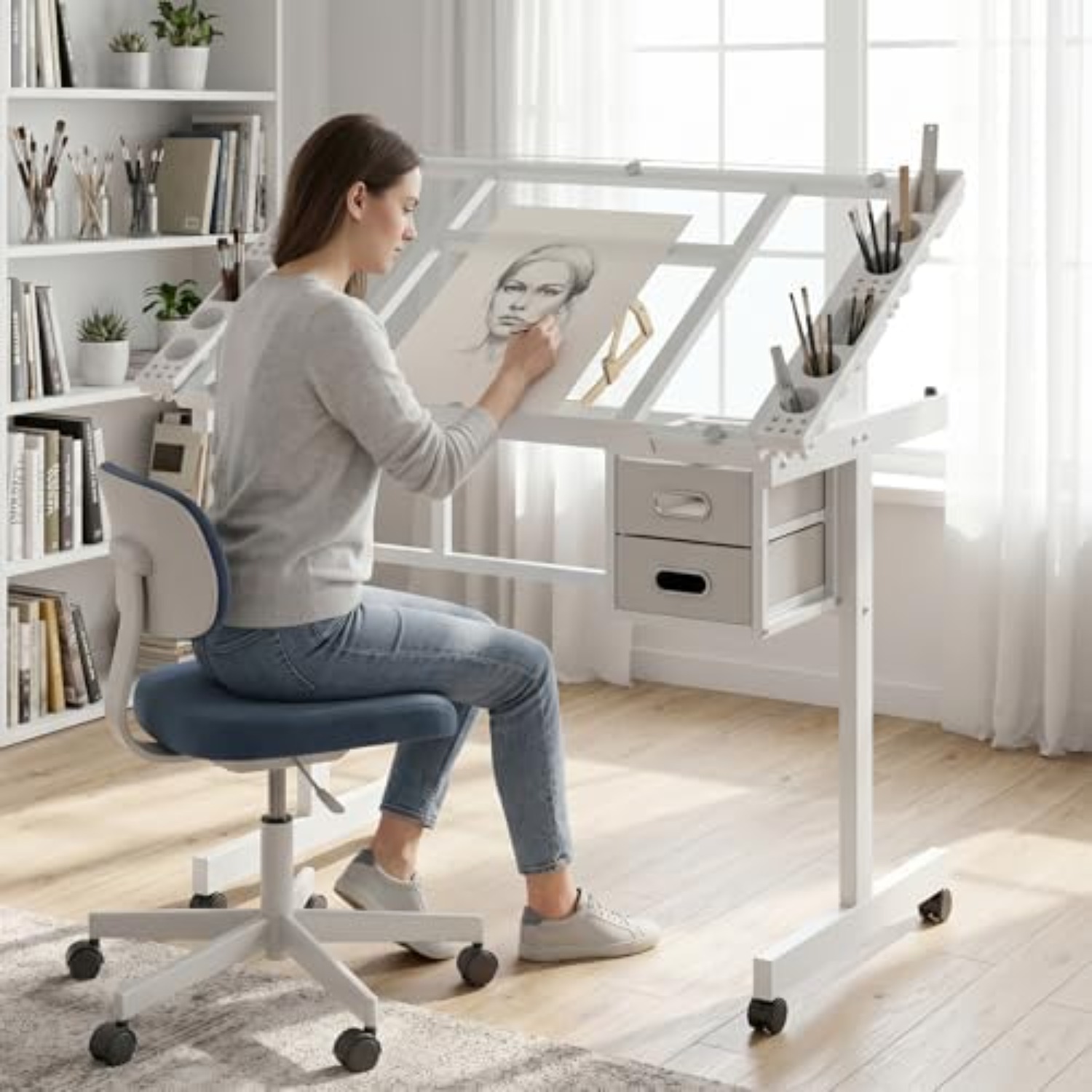 Rolling Drafting Table Desk, P - đánh giá và giá Art Craft Usa