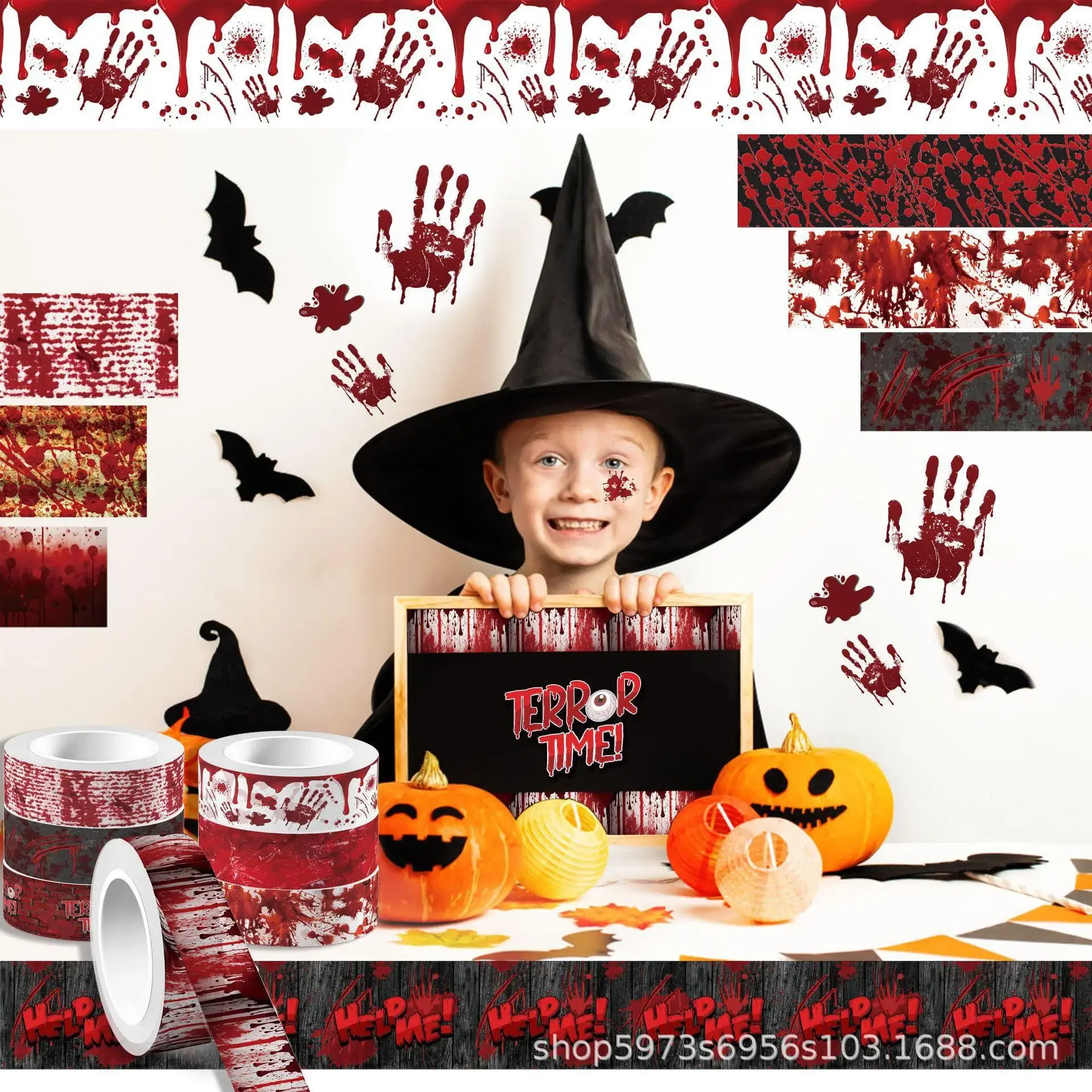 Halloween Bloody Hand Bleeding - đánh giá và giá Washi Tape Rolls