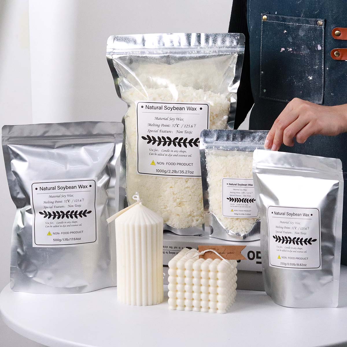 100/250/500/1000g Natural Soy  - đánh giá và giá Candle Making Wax