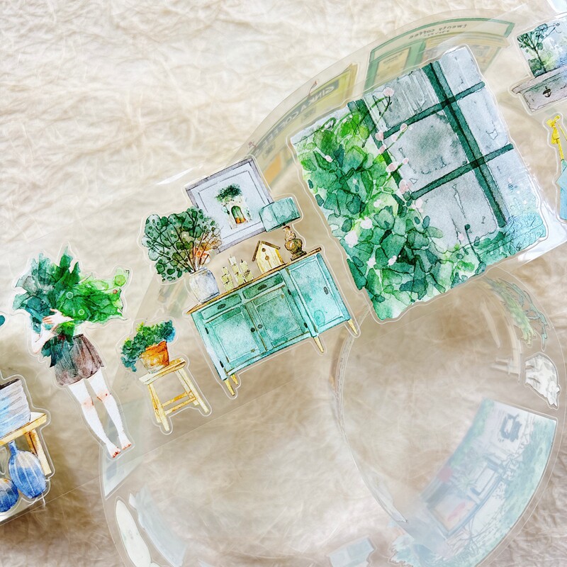 DingDing Studio Vintage Green  - đánh giá và giá Washi Tape Rolls