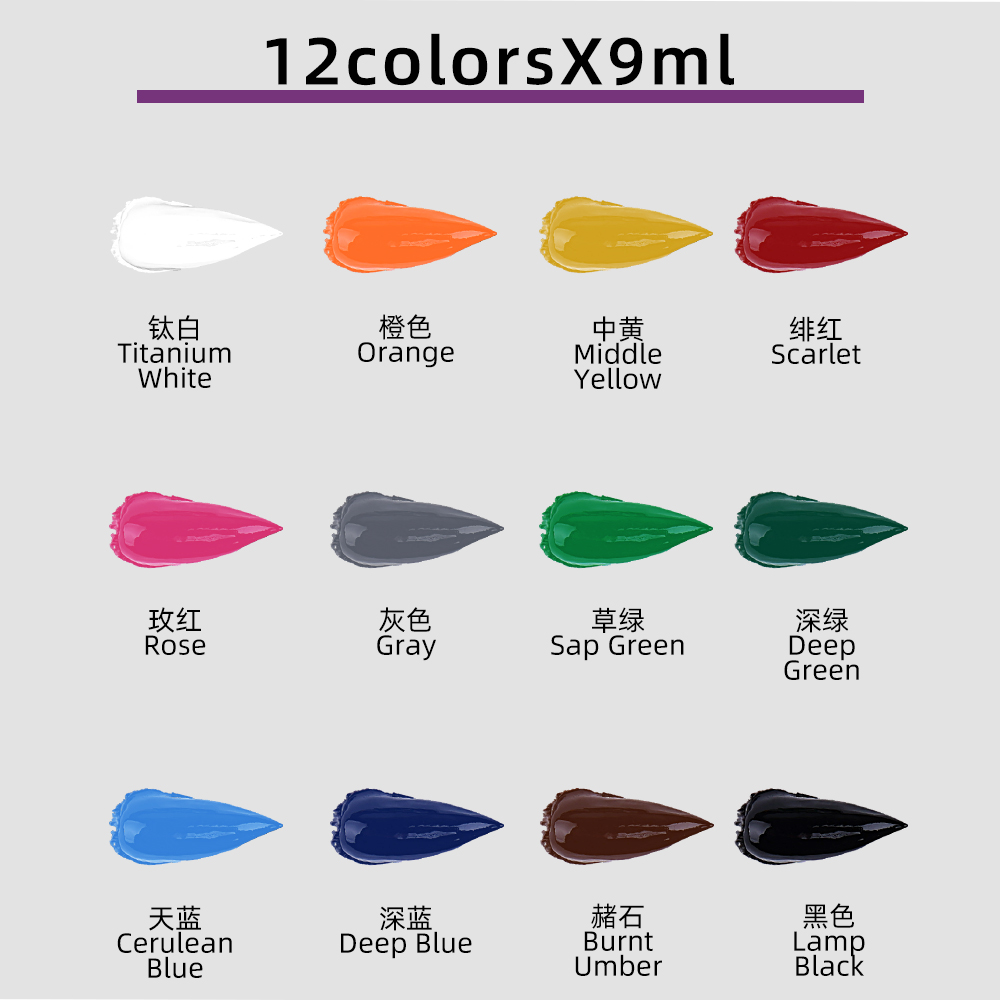 12 Color Oil Paints Set 9ml Tu - đánh giá và giá Art Craft Youtube