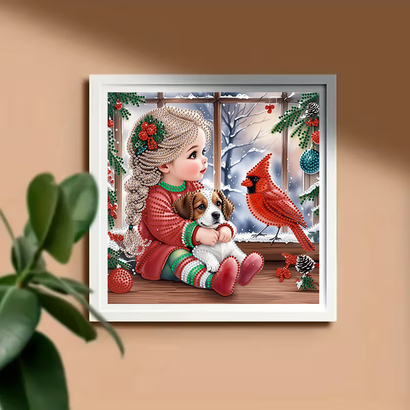 Winter Girl and Dog Diamond Pa - đánh giá và giá Art Craft Girl