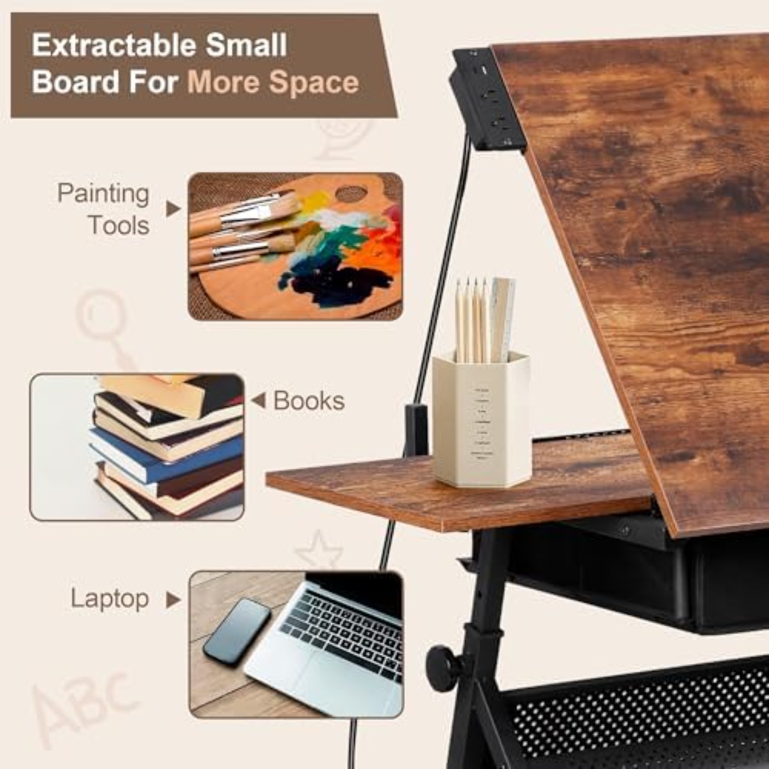 Adjustable Drafting Table with - đánh giá và giá Art Craft Usa