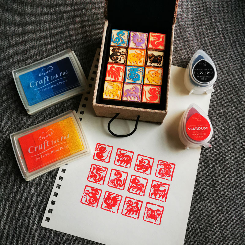 DIY Twelve Zodiac Seals Twelve - đánh giá và giá Stamping Ink Pad