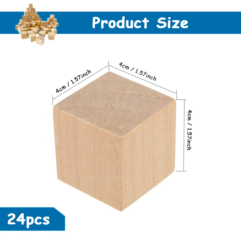 24pcs 4cm Wooden Blocks for Cr - đánh giá và giá Art Craft 2 Year Olds