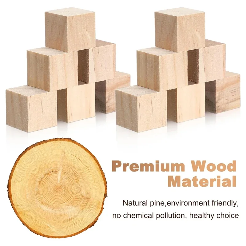 24pcs 4cm Wooden Blocks for Cr - đánh giá và giá Art Craft 2 Year Olds