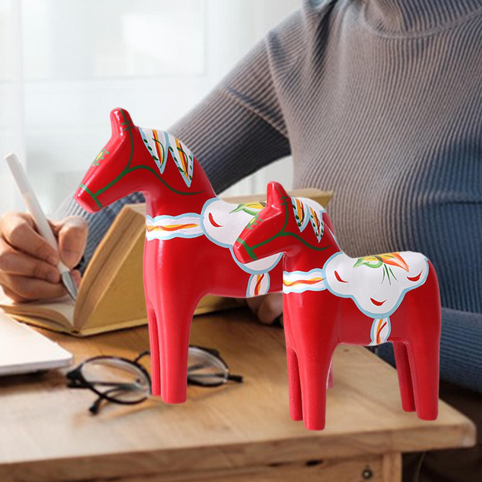 2Pcs Dala Horse Figurine Red C - đánh giá và giá Art Craft Horse