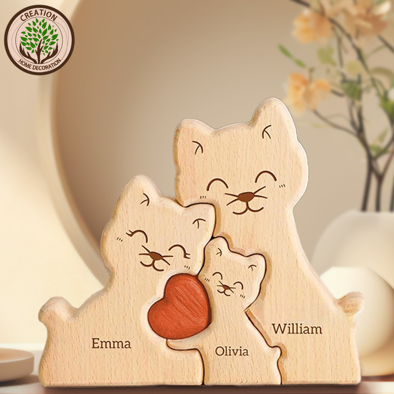Wooden Cat Art Puzzle Warm Fam - đánh giá và giá Art Craft 2 Year Olds