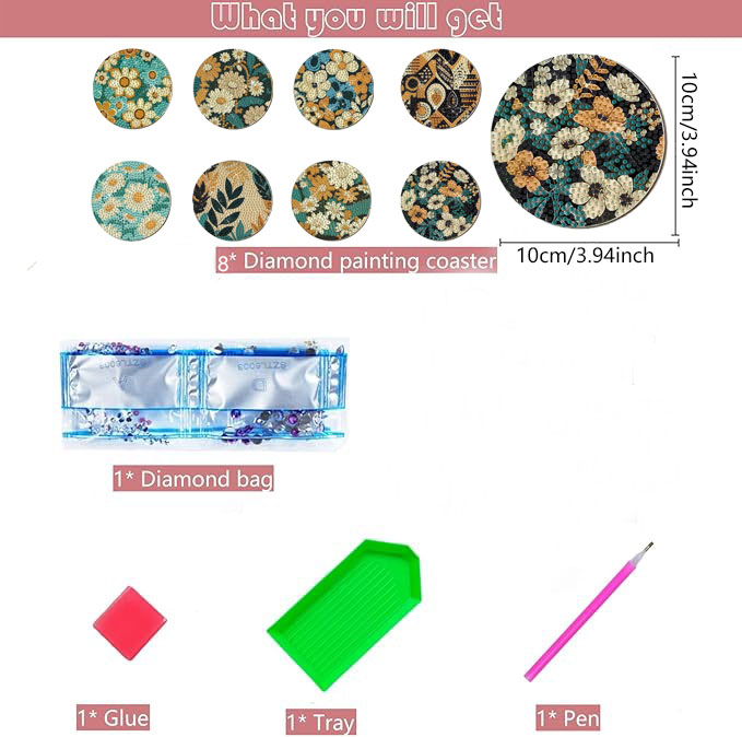 8 Pieces DIY Diamond Painting  - đánh giá và giá Art Craft Flower