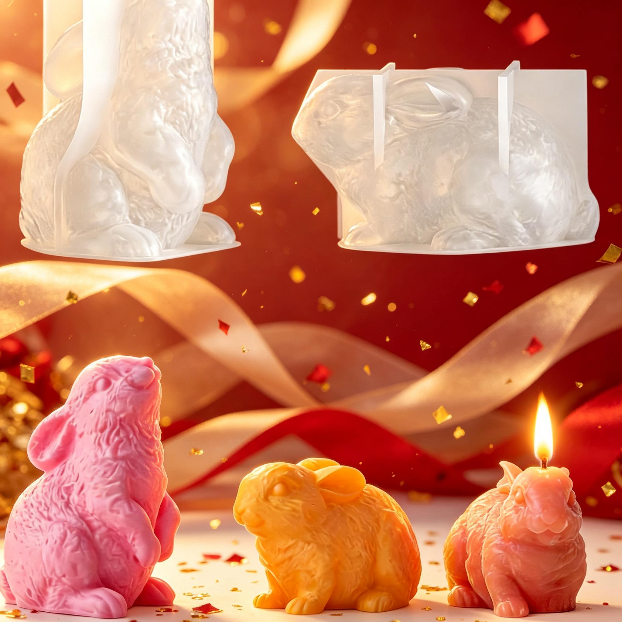 3D Rabbit Silicone Candle Mold - đánh giá và giá Candle Making Wax